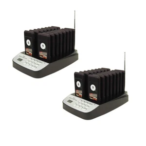 Restaurant Fast Food Wireless Paging System 32 Customer Call Pagers 2 Keyboards - Afbeelding 1 van 8