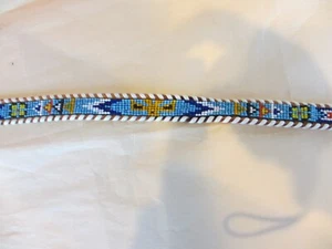 VINTAGE 30 INCH SOUTHWEST AMERICAN INDIAN STYLE TRADING POST HAND BEADED BELT - Picture 1 of 8