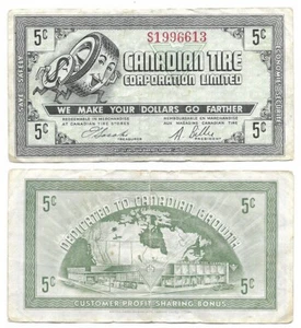 CTC Canadian Tire Money 1981 Coupon 5c Canada Old Note VG S1996613 - Picture 1 of 1