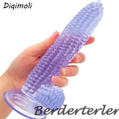 Consoladores de maíz tapón anal con ventosa pene polla glúteos tapón vagina ano juguetes sexuales Foto 1 de 4