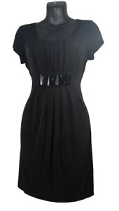 Enfocus Petite Women's Dress Black Empire Waist Short Cap Sleeves Knee Lengt P12