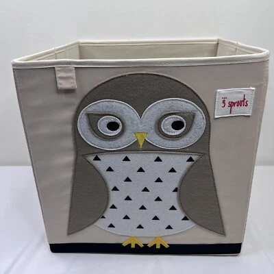 3 Sprouts Children's Foldable Fabric Storage Cube Box Toy Bin Owl - Image 1 of 4