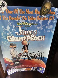 James y el gigante melocotón cartel video tienda dañado - Imagen 1 de 4