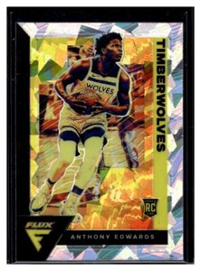 2020-21 Panini Flux Silver Cracked Ice Prizm #202 Anthony Edwards Fanatics (B)