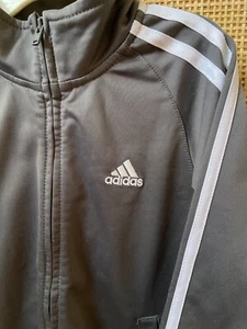 Adidas boys zip up jacket silver with white adidas stripe accent size 6 boys - Picture 1 of 6