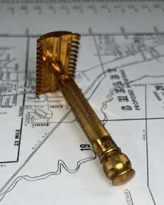 Gillette Old Type Vintage Brass Double Edge Safety Razor Pat Jan 13 1920 Nice - Picture 1 of 11