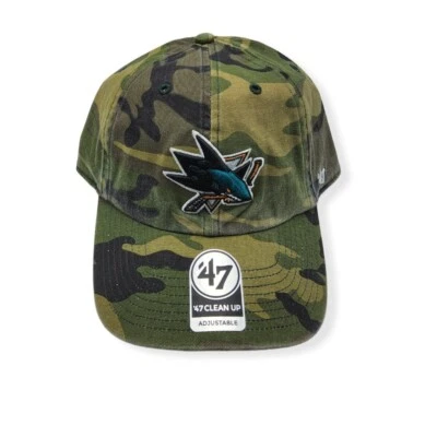 '47 San Jose Sharks Clean Up Camo Adjustable Strap Hat Dad Cap - Image 1 of 4