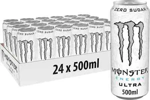 24x Monster Energy Ultra White 24 Lattine da 500ml Energy Drink Zero Zuccheri - Foto 1 di 5