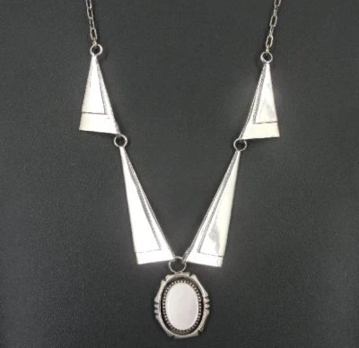 Collar B Yazzie Vintage Navajo Madreperla Piedra Plata 925 Foto 1 de 4