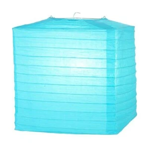 10" Water Blue Square Shaped Paper Lantern - Bild 1 von 1