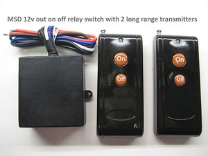 12V DC 15A 315mhz on off relay switch 2 long range remote transmitter RS101P2 - Picture 1 of 3