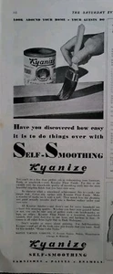 1932 Self smoothing Kyanize paint varnish  enamel vintage ad  - Picture 1 of 1