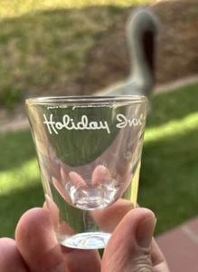 Scarce Mid Century Holiday Inn Script Logo Shot Glass Rare Find MCM Retro - Picture 1 of 6