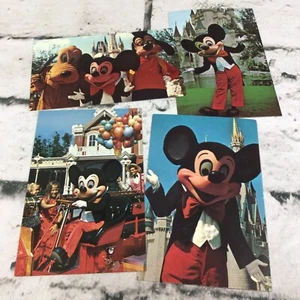 Walt Disney World Vintage Postcard Lot Of 4 Mickey Mouse Magic Kingdom Message - Picture 1 of 7