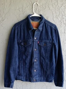 Levi's Dark Blue Denim Jean Jacket Size Medium M 72334 Nice - Picture 1 of 24