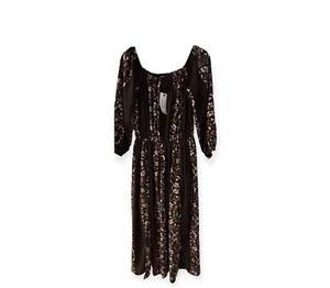 Boohoo Women's New With Tags Festival Gorgeous Black Floral Maxi Dress Size 12 - Picture 1 of 11