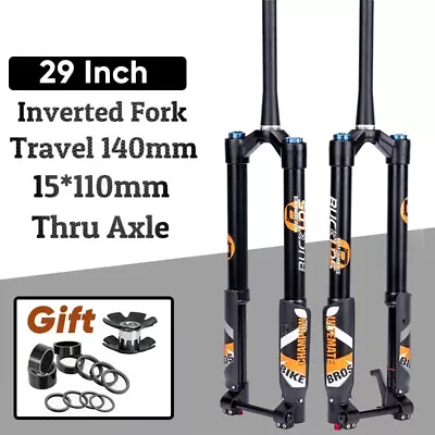 29er Boost DH MTB Bicycle Inverted Air Suspension Fork Thru Axle Disc Brake Fork - Image 1 of 4