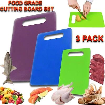 3x Chopping Board Set Kitchen Food Fruit Meat Cutting Serving Worktop Protector - Image 1 of 4