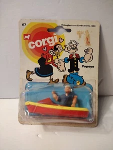 1980 Vintage Corgi Popeye Sailor Man in Paddle Boat #67 Sealed NOS New - Picture 1 of 3