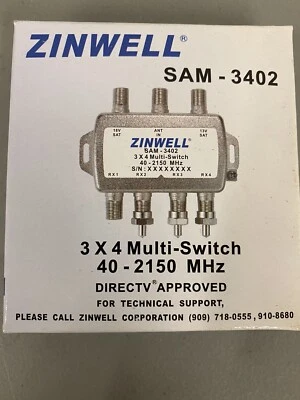 Zinwell Sam-3402 3 X 4 Multi-switch 40-2150 MHz DirecTV Approved - WHOLESALE - Image 1 of 2