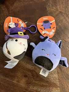 Squishmallows Halloween Cam Bruja Gato Alegre Murciélago Clip Juguete Llavero NUEVO con Etiquetas - Imagen 1 de 8