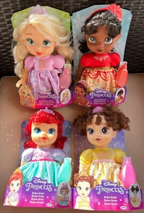 New 2021 Disney Princess Baby ARIEL, MOANA, BELLE & RAPUNZEL Dolls 11” Set of 4 - Picture 1 of 6