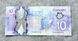 2013 Canada Banknote $10 Ten Dollars Polymer Canadian Bill #FTN0096592 - Picture 1 of 1