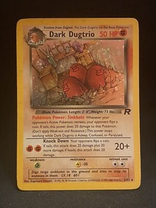 Dark Dugtrio Holo Rare 6/82 Team Rocket Unlimited LP English Pokemon Card Swirl