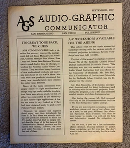 AGS Audio-Graphic Communicator Audio-Visual Supply September 1967 Film, Workshops - Bild 1 von 1