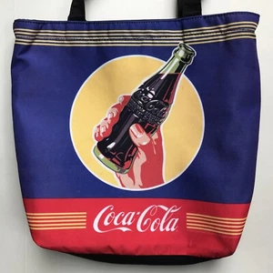 Coca-Cola Hand Shopping Zippered 12x10x4 Bag Purse Sign Bottle Graphic - Picture 1 of 10