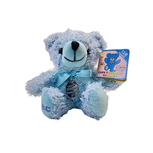 Regalo Orso Buon Compleanno Blu Dicembre Orsacchiotto Peluche Bambola - Foto 1 di 9