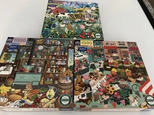 Eeboo Jigsaw Puzzles 1000 Pieces Lot of 3 - Pre-owned - Picture 1 of 4