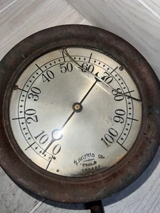 Antico Manometro Vapore Geiser Mfg Co Waynesboro PA Impareggiabile Steampunk - Foto 1 di 11