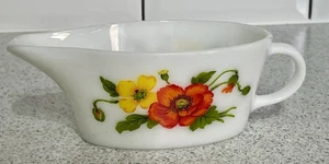 JAJ PYREX JOBLING VASO DE LECHE PATRÓN AMAPOLA ROJO Y AMARILLO SALSA JARRA BARCO INGLATERRA - Imagen 1 de 5