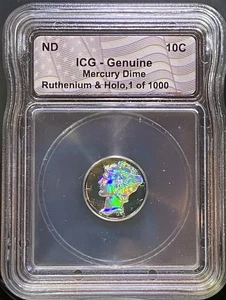 1941 Mercury Dime * Ruthenium & Holo * IGC 1 of 1000 - Picture 1 of 2