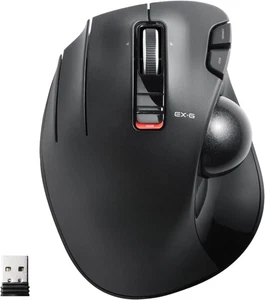 ELECOM EX-G Left Handed Trackball Mouse, 2.4 Ghz USB Wireless, Ergonomic, Thumb - Picture 1 of 12