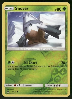 2018 Moderately Played Pokemon Snover 3/131 Forbidden Light - Image 1 of 3