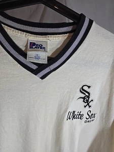 Calentamiento Pro Player Chicago White Sox cuello en V talla XL auténtico vintage - Imagen 1 de 7
