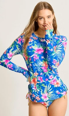 TOMMY BAHAMA Isola Vita protector contra erupciones cubierta LS Palace Blue mujeres MEDIANO NUEVO CON ETIQUETAS $118 Foto 1 de 4