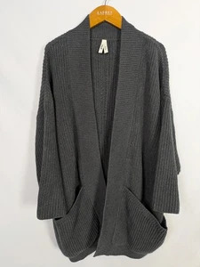 Pact Cardigan Sweater Womens M/L Organic Cotton Open Oversized Knit Airplane - Picture 1 of 9