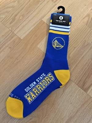 Golden State Warriors Men's Crew Socks Large Size 10 to 13 4 Stripe - NWT - Image 1 of 2