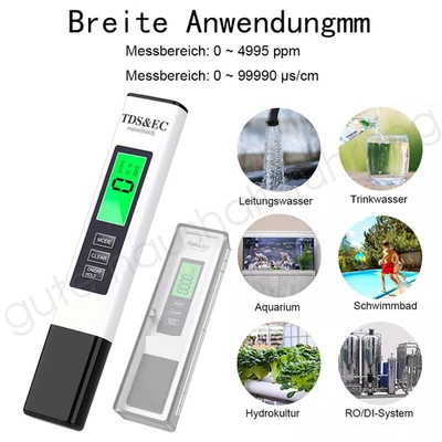 3in1 TDS/EC/TEMP Tester Wasserprüfung Wassertester für Trinkwasser Aquarien DE - Bild 1 von 4