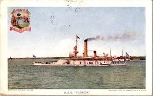 Jamestown VA Exposition 1909 Battleship Ship USS Florida Postcard - Picture 1 of 2