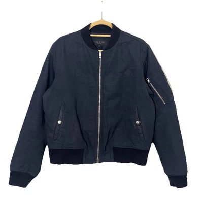 Rag & Bone Bomber Jacket Mens 42/L  M1-A Military Style Blue Full Zip - Image 1 of 4