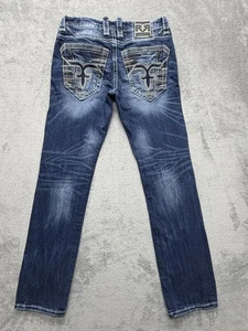 Rock Revival Jeans Herren 32 blau Kelner gerade Kontrastnähte Pattentaschen - Bild 1 von 8
