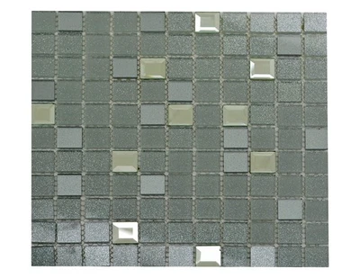 Azulejos de mosaico de vidrio y cristal de 8 mm cuadrados azulejos de pared Foto 1 de 4