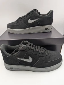 Nike Air Force 1 Jewel Trainers Black Cool Grey Size UK 8 US 9 Men HQ3827-002 ✅ - Picture 1 of 7