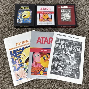 Jr. Pac-Man (Atari 2600, 1988) Authentic Red Label Cartridges With Manuals - Picture 1 of 5