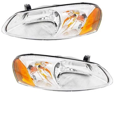 For 01-06 Stratus Sedan Headlight Headlamp Front Head Light Lamp w/Bulb PAIR SET Foto 1 de 4