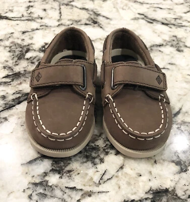 Sperry Baby Toddler Leather Top-Sider Boat Shoes Size 5 - Brown - Image 1 of 4